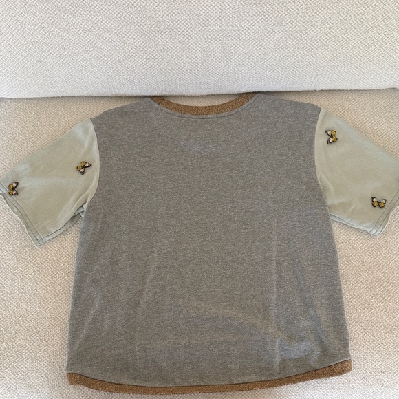 Stylish Women's Sweatshirt with Birdcage Design - Beige and Gray - Picture 4 of 5